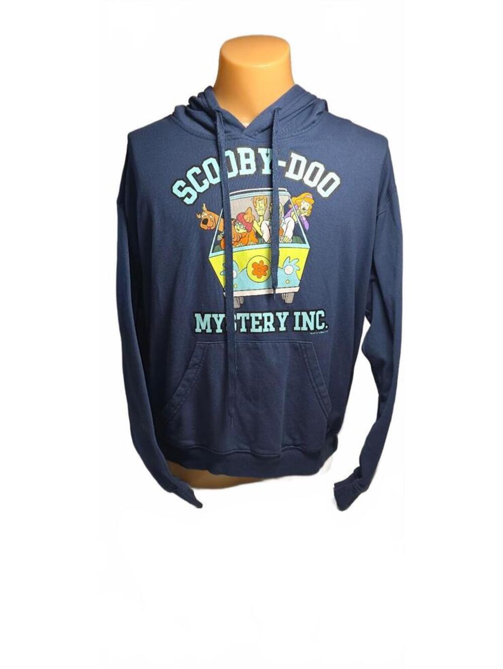 Vintage Scooby-Doo Mystery Inc. Hoodie Sweatshirt Unisex XL Navy Blue
